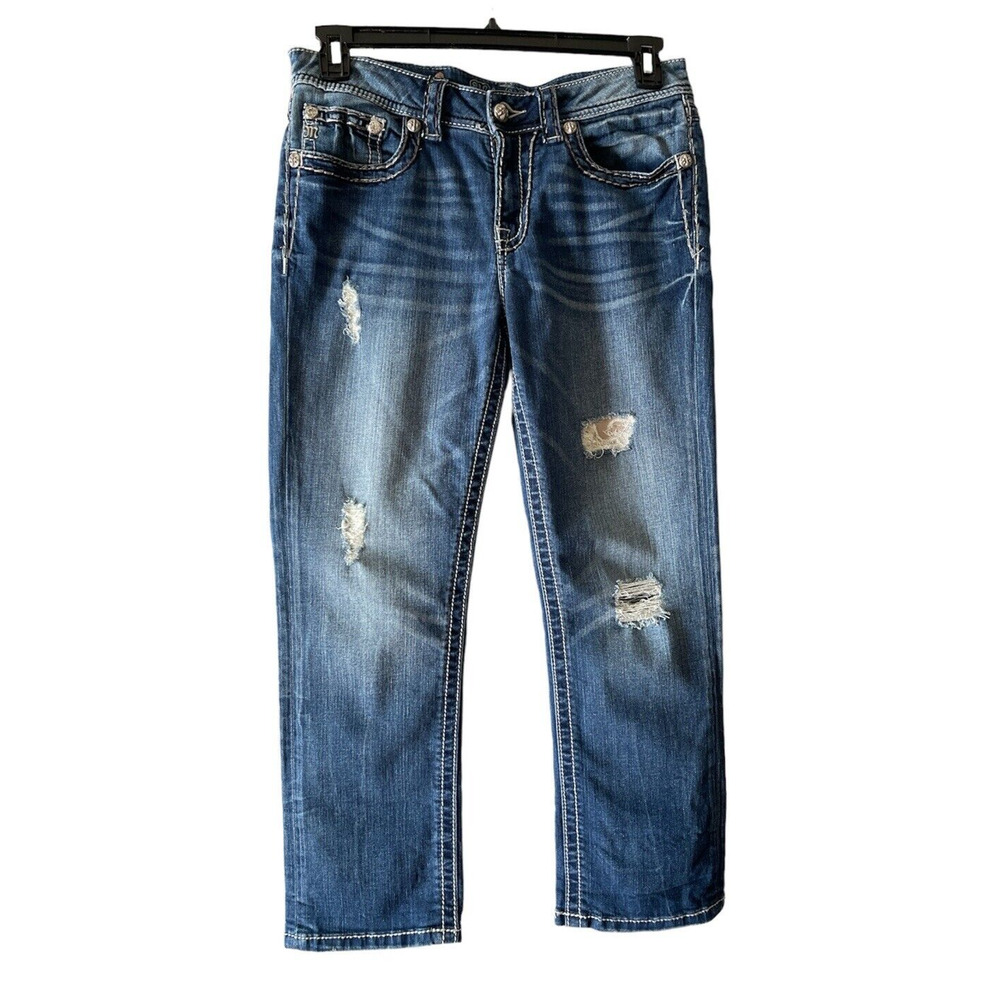 Miss Me Denim Jeans Women's Size 27 JB5014P89 Boyfriend Capri Embellished